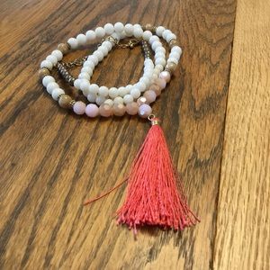 LOFT Jewelry - LOFT Pink and white tassel necklace LOFT Jewelry - LOFT Pink and white tassel necklace